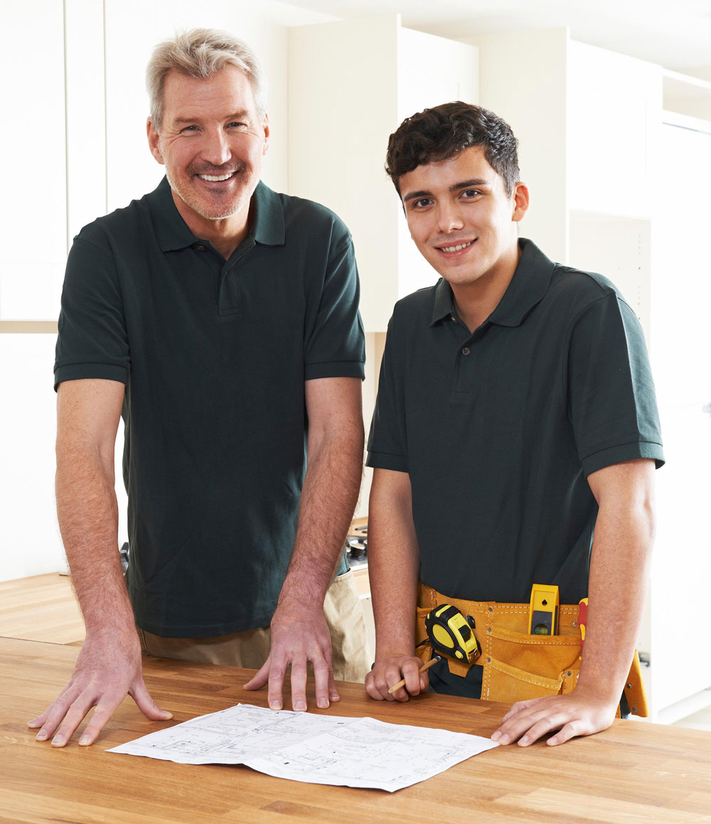 A father and his son as electricians